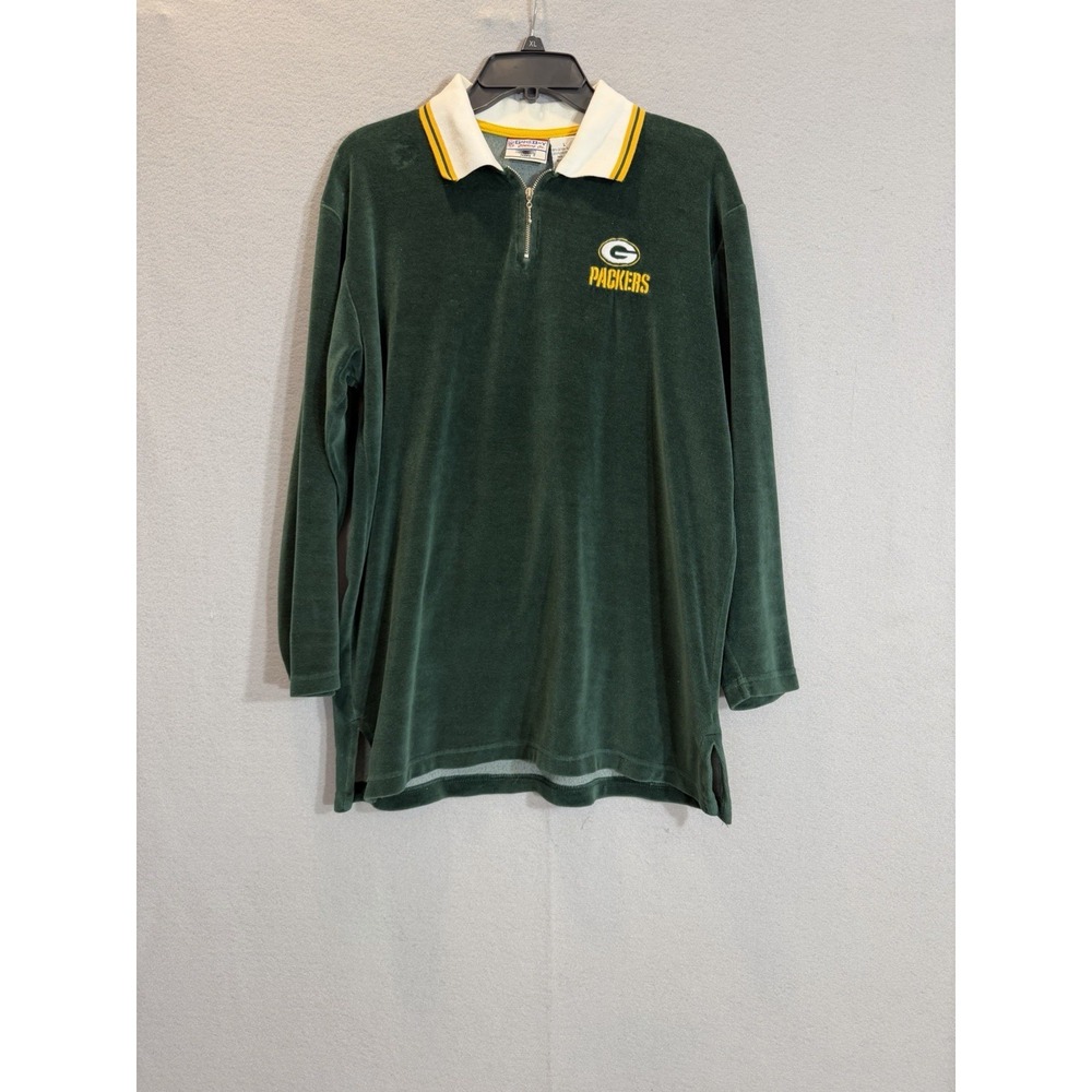 Vintage Game Day Clothing Velour Shirt Mens L Green Bay Packers Fanwear